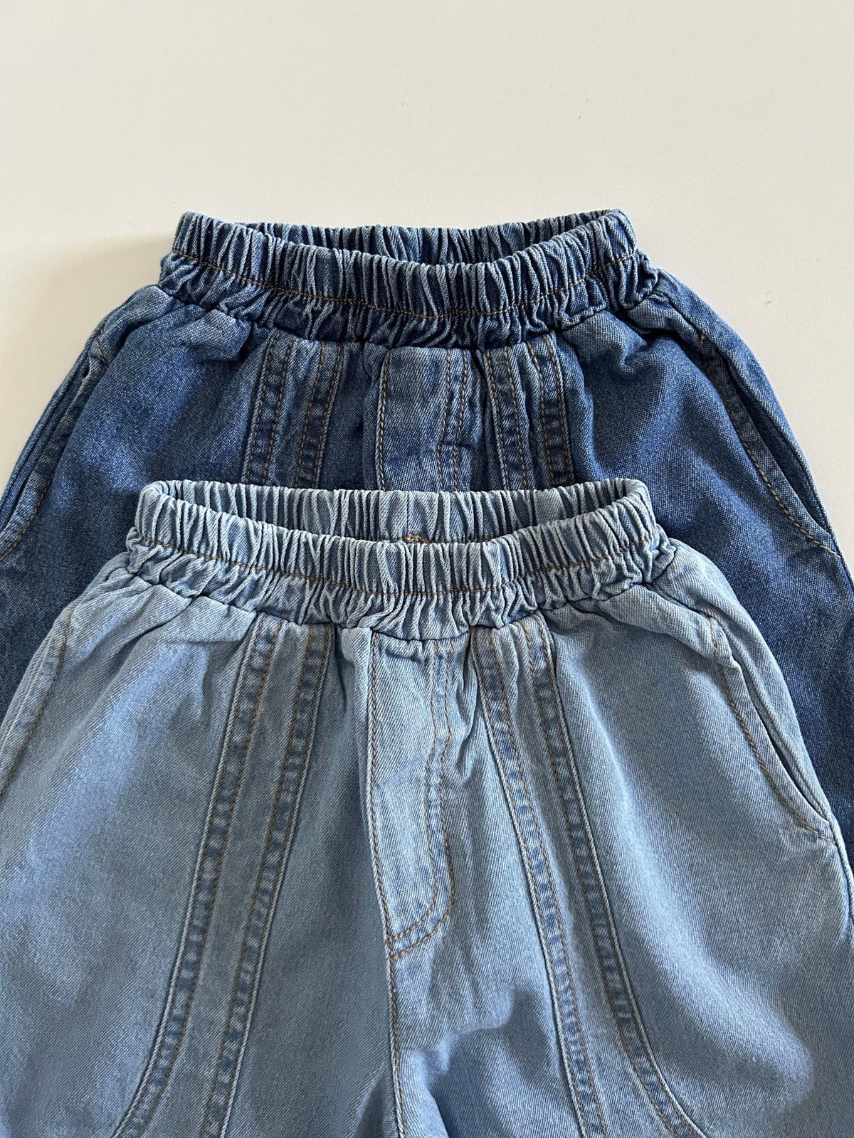 Toddler S25 Stitch Detail Denim Pull On Pants (1 - 6y) - 2 Colors kids outfit