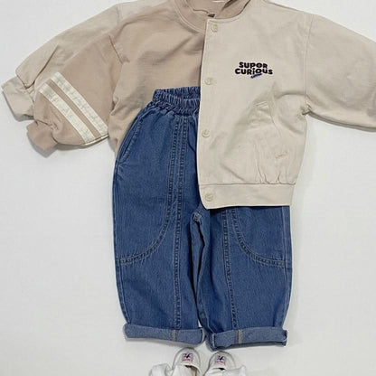 Toddler S25 Stitch Detail Denim Pull On Pants (1 - 6y) - 2 Colors kids outfit