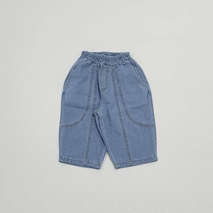 Toddler S25 Stitch Detail Denim Pull On Pants (1 - 6y) - 2 Colors kids outfit
