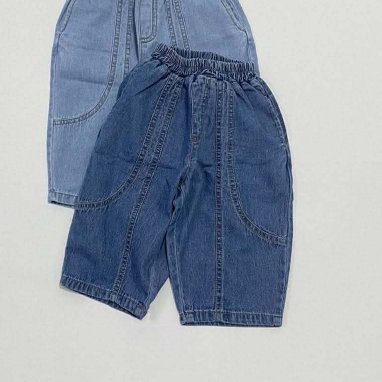 Toddler S25 Stitch Detail Denim Pull On Pants (1 - 6y) - 2 Colors kids outfit