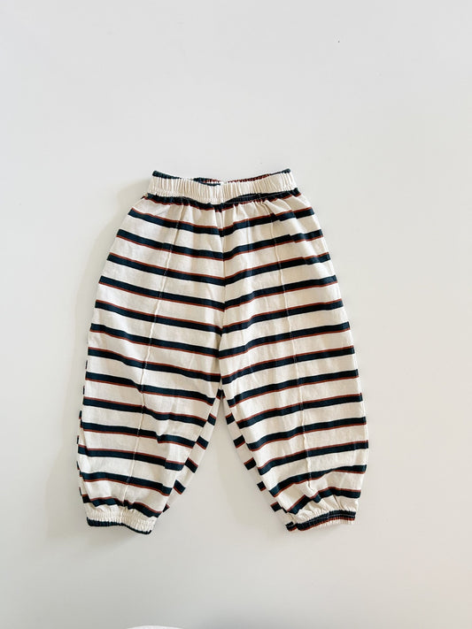 Toddler S25 Stitch Detail Stripe Jogger Pants (15m - 7y) - Green Stripe kids outfit