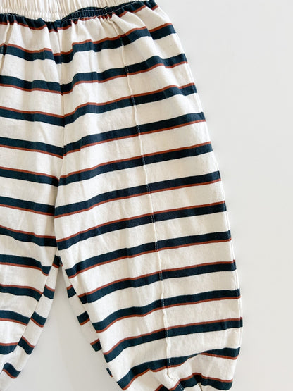 Toddler S25 Stitch Detail Stripe Jogger Pants (15m - 7y) - Green Stripe kids outfit
