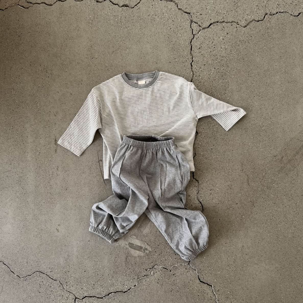 Toddler S25 Stripe Loose Fit Top and Jogger Pants Set (2 - 7y) - 3 Colors kids outfit