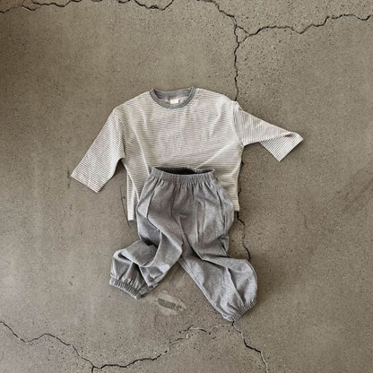 Toddler S25 Stripe Loose Fit Top and Jogger Pants Set (2 - 7y) - 3 Colors kids outfit