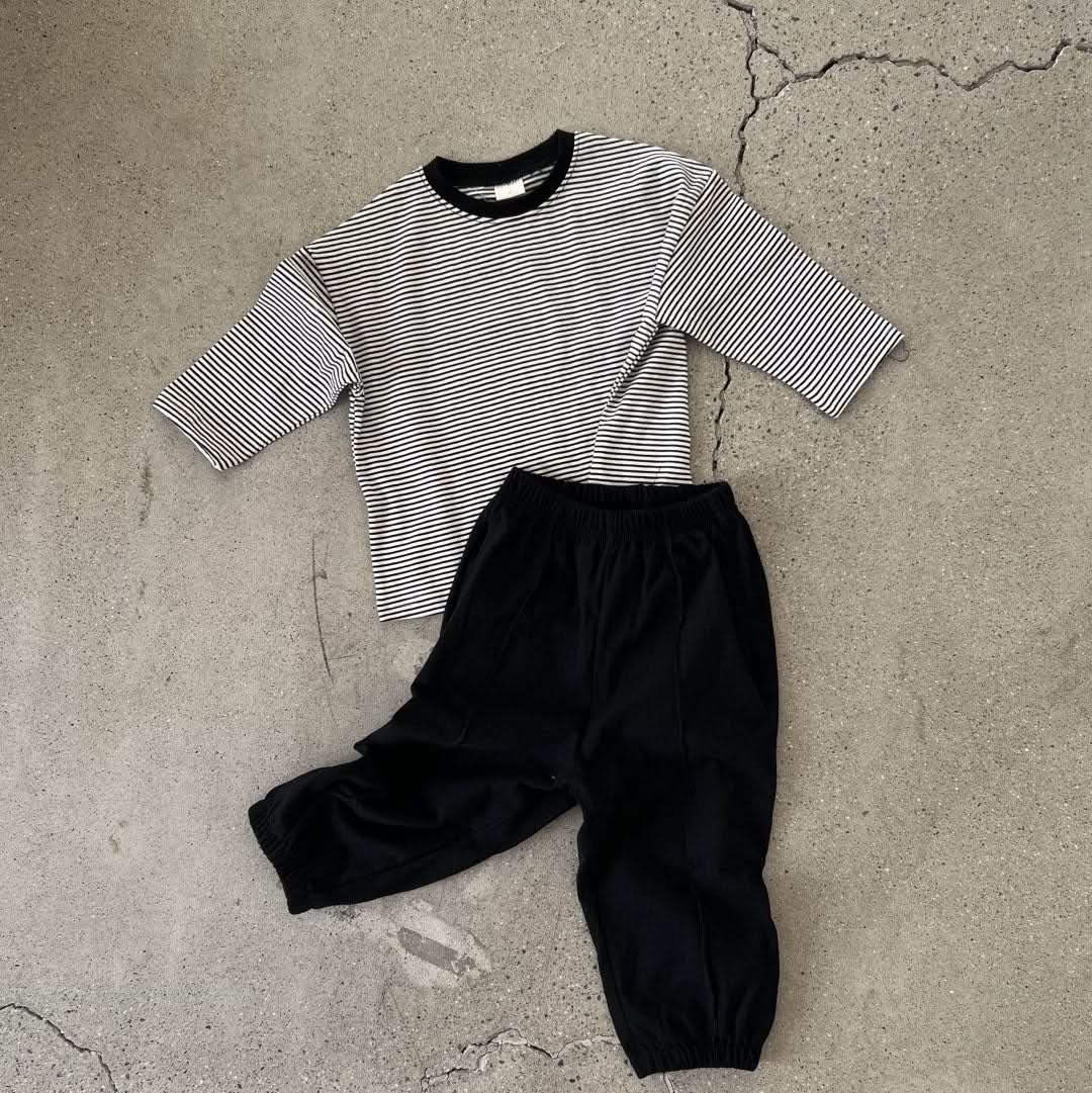 Toddler S25 Stripe Loose Fit Top and Jogger Pants Set (2 - 7y) - 3 Colors kids outfit