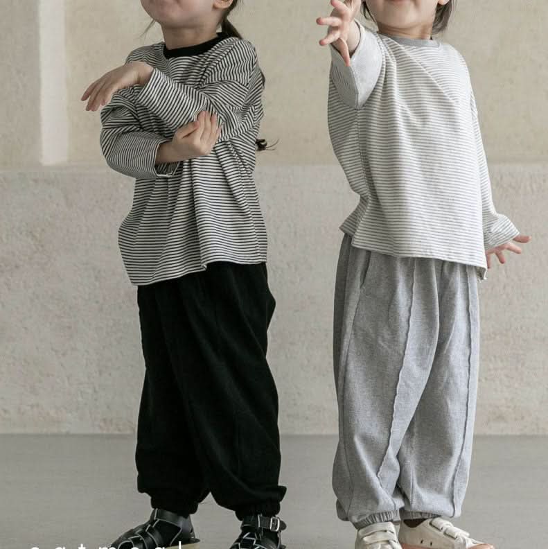Toddler S25 Stripe Loose Fit Top and Jogger Pants Set (2 - 7y) - 3 Colors kids outfit