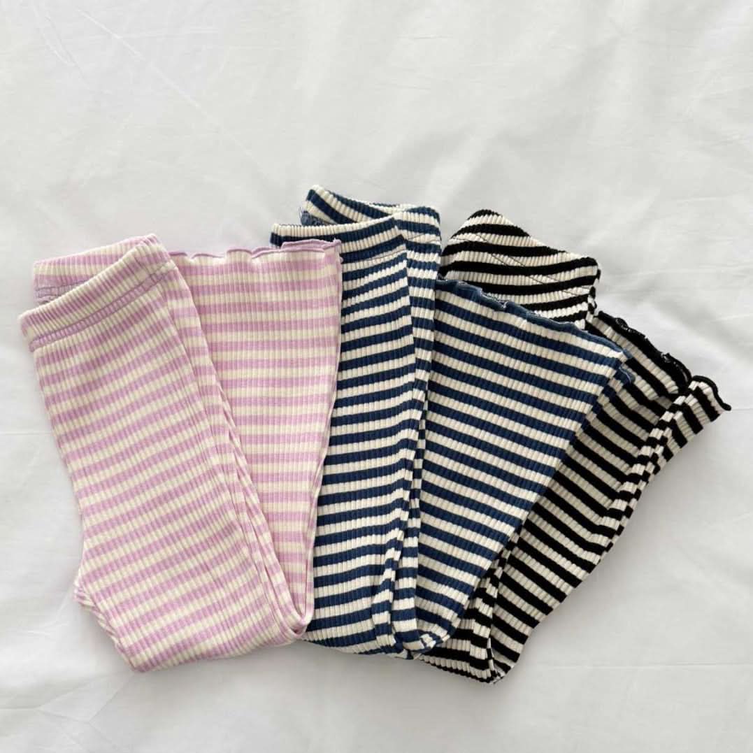 Toddler S25 Stripe Rib Knit Flare Pants (2 - 7y) - 3 Colors kids outfit