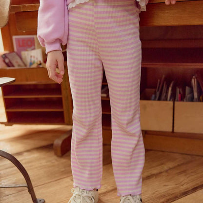 Toddler S25 Stripe Rib Knit Flare Pants (2 - 7y) - 3 Colors kids outfit