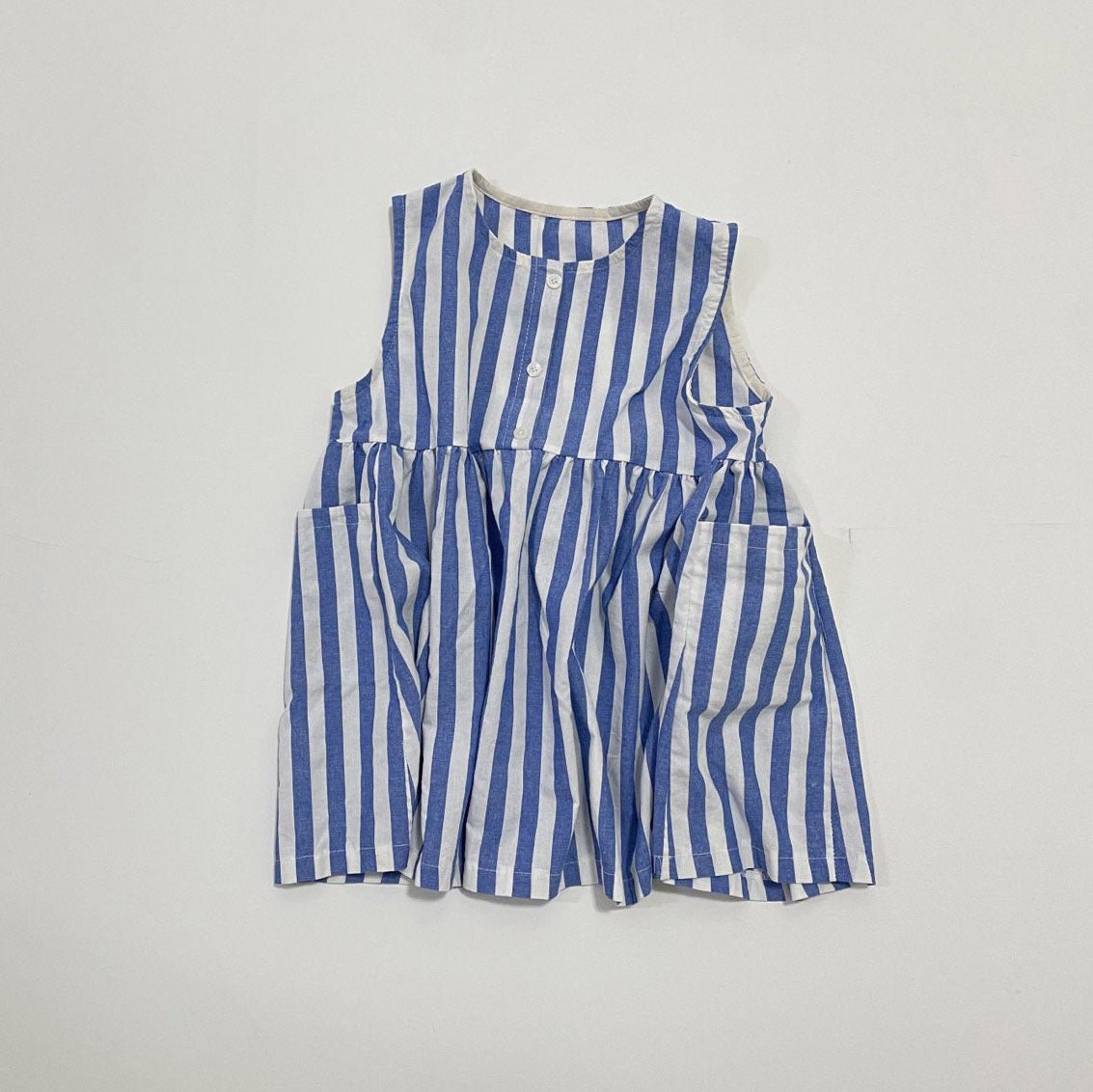 Toddler S25 Stripe Sleeveless Dress (1 - 7y) - Blue kids outfit