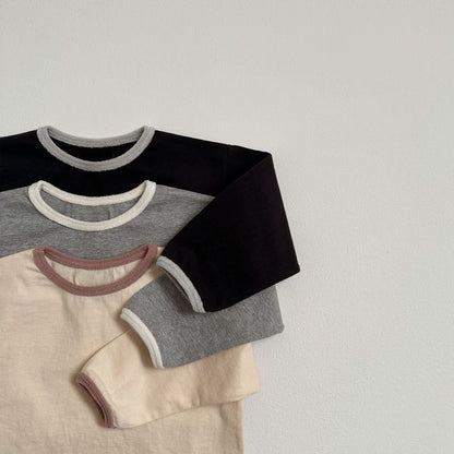 Toddler S25 Terry Cloth Contrast Trim Long Sleeve Tee (10m - 4y) - 3 Colors kids outfit