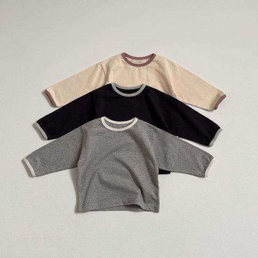 Toddler S25 Terry Cloth Contrast Trim Long Sleeve Tee (10m - 4y) - 3 Colors kids outfit