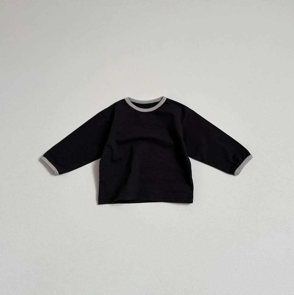 Toddler S25 Terry Cloth Contrast Trim Long Sleeve Tee (10m - 4y) - 3 Colors kids outfit