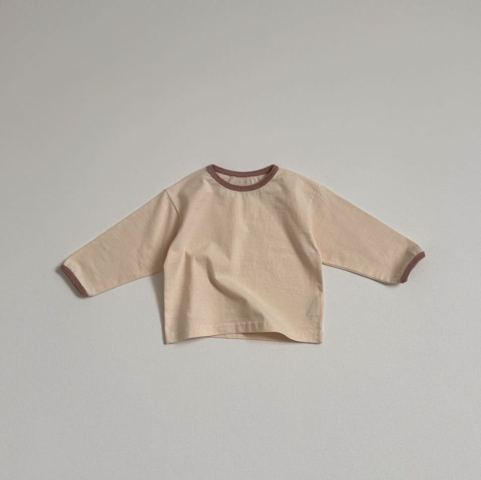 Toddler S25 Terry Cloth Contrast Trim Long Sleeve Tee (10m - 4y) - 3 Colors kids outfit