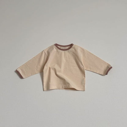 Toddler S25 Terry Cloth Contrast Trim Long Sleeve Tee (10m - 4y) - 3 Colors kids outfit