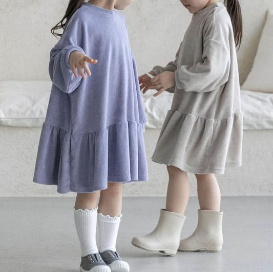 Toddler S25 Terry Cloth Frill Dress (2 - 7y) - 2 Colors kids outfit