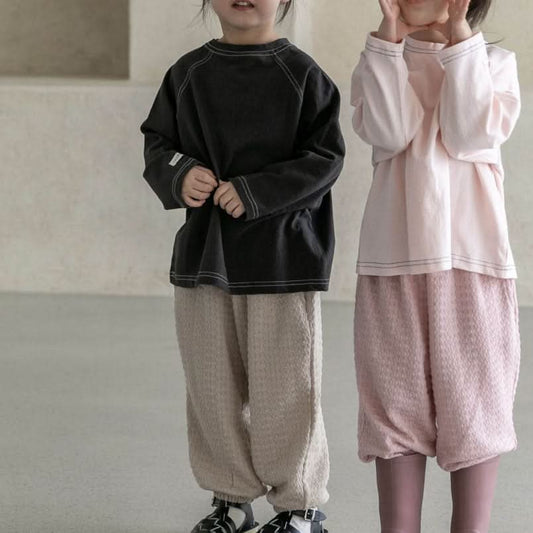Toddler S25 Textured Loose Fit Jogger Pants (2 - 7y) - 2 Colors kids outfit