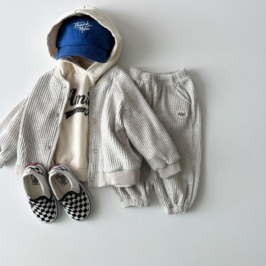 Toddler S25 Waffle Varsity Jacket (1 - 6y) - 2 Colors kids outfit