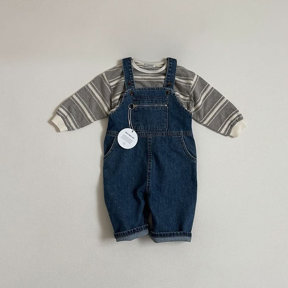 Toddler S25 Zip Kangaroo Pocket Overalls (10m - 5y) - 2 Colors kids outfit