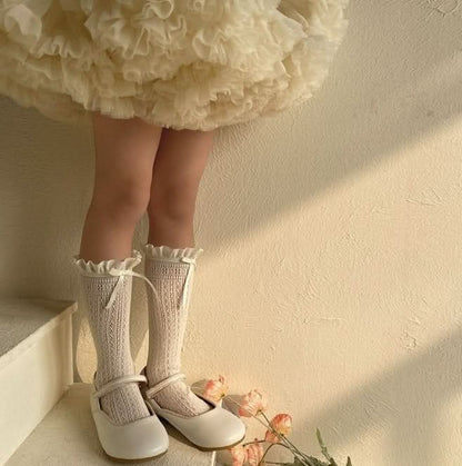 Toddler Sheer Ruffle Bow Knee Socks (1 - 13y) - 3 Colors kids outfit