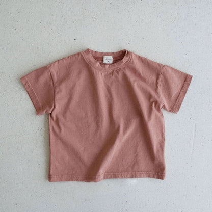 Toddler Short Sleeve Basic Top (15m - 7y) - Brick kids outfit