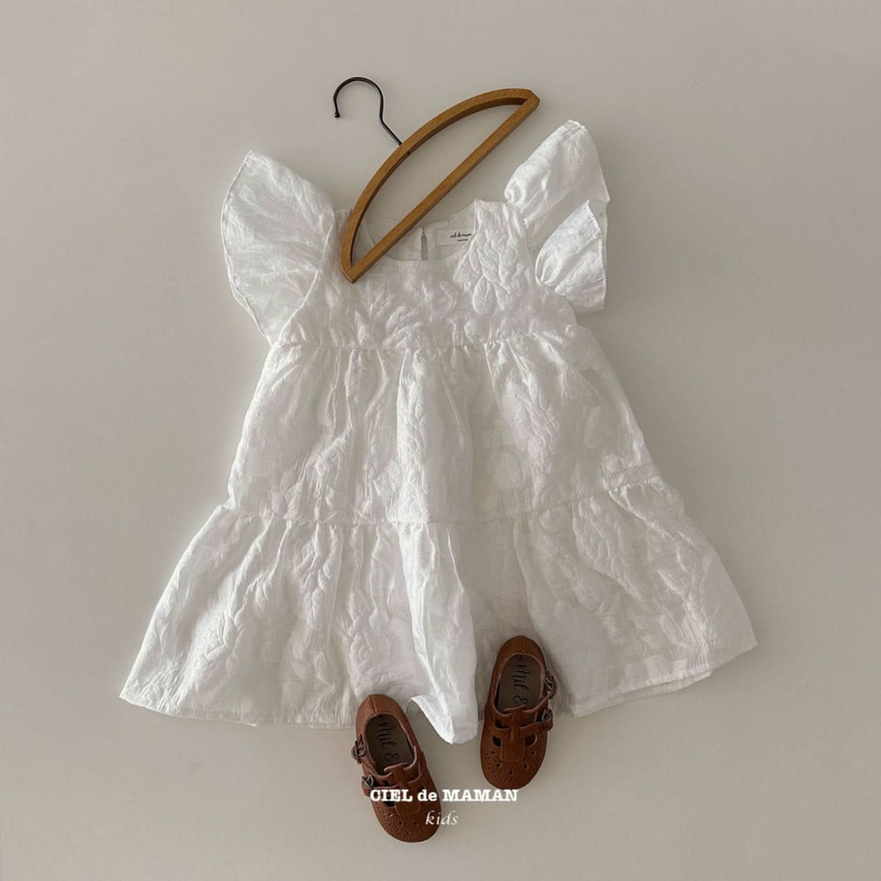 Toddler Short Sleeve Rose Jacquard Dress(2 - 6y) - 2 Colors kids outfit