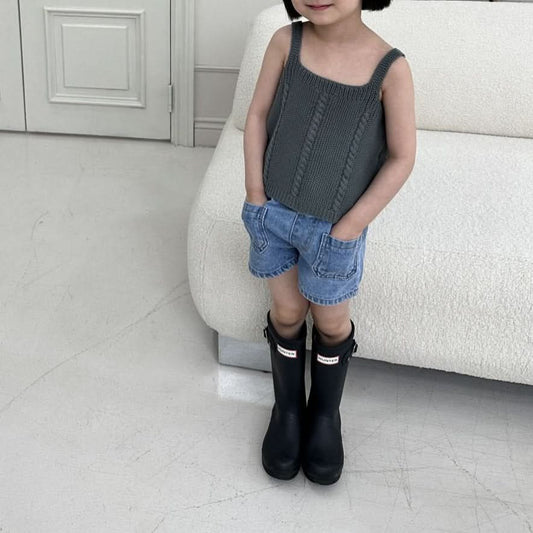 Toddler Sleeveless Cotton Knit Top (2 - 5y) - Olive kids outfit