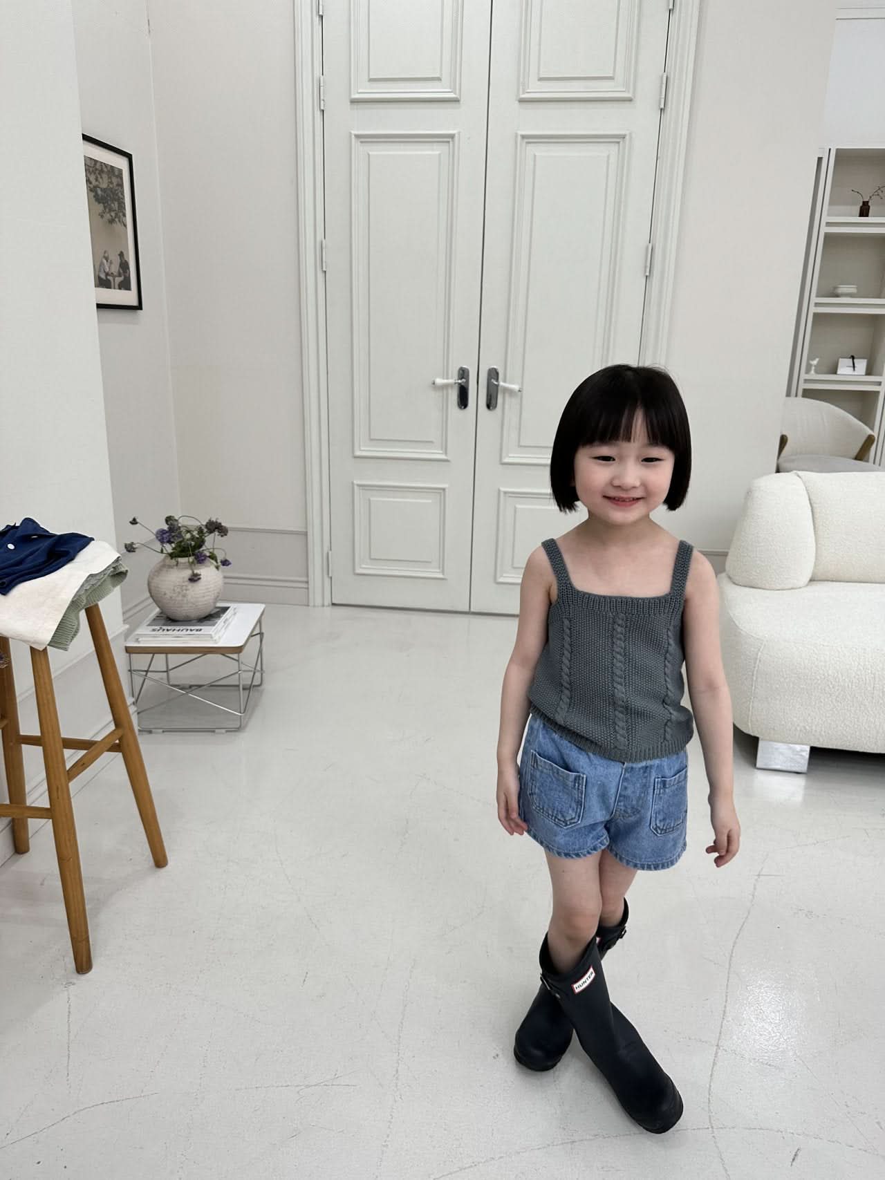 Toddler Sleeveless Cotton Knit Top (2 - 5y) - Olive kids outfit