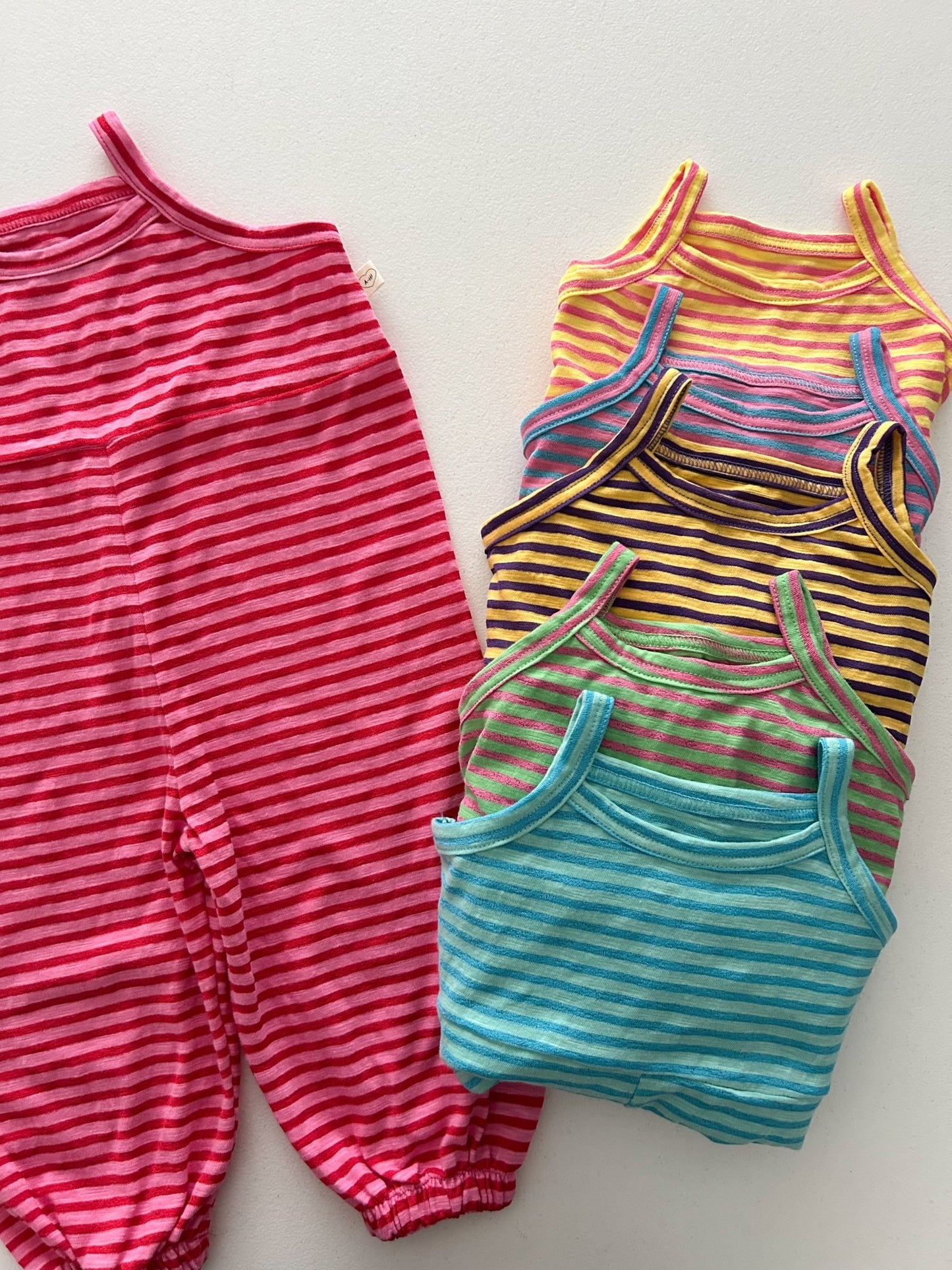 Toddler Sleeveless Stripe Jumpsuit (1 - 5y) - 6 Colors kids outfit