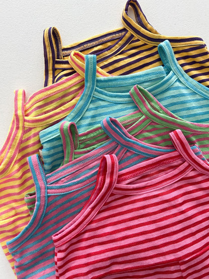 Toddler Sleeveless Stripe Jumpsuit (1 - 5y) - 6 Colors kids outfit