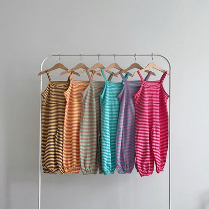 Toddler Sleeveless Stripe Jumpsuit (1 - 5y) - 6 Colors kids outfit