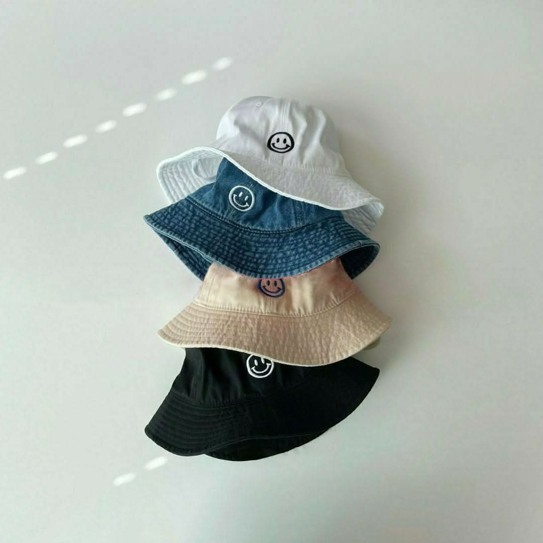 Toddler Smile Embroidery Bucket Hat (3 - 6y) - 4 Colors kids outfit