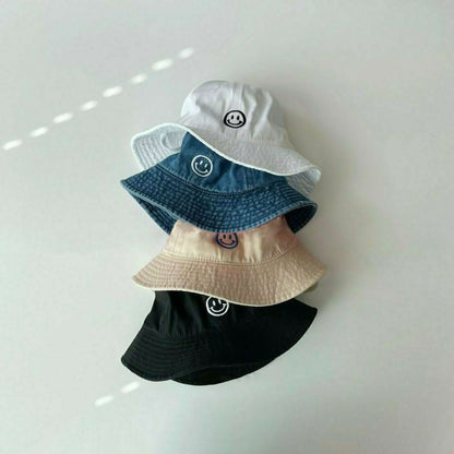 Toddler Smile Embroidery Bucket Hat (3 - 6y) - 4 Colors kids outfit