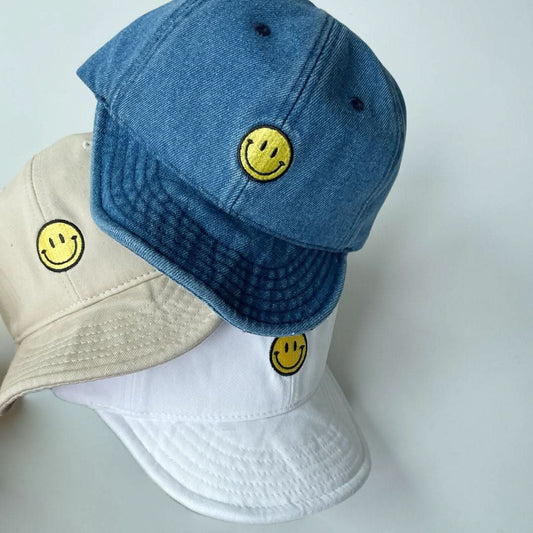 Toddler Smile Embroidery Soft Brim Cap (3 - 6y) - 3 Colors kids outfit