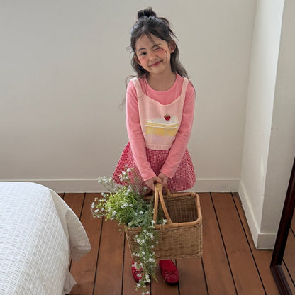 Toddler SP26 2 - Pack Crewneck Long Sleeve Tee (2 - 8y) - Ivory+Pink - AT NOON STORE