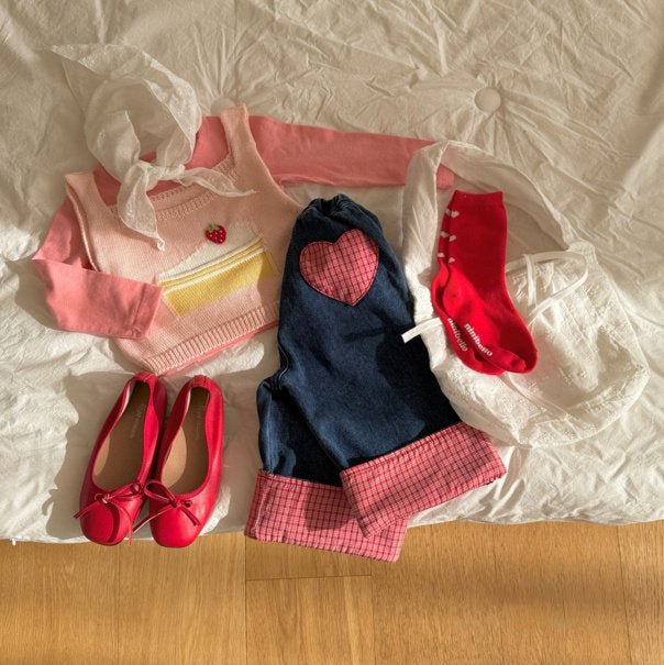 Toddler SP26 2 - Pack Crewneck Long Sleeve Tee (2 - 8y) - Ivory+Pink - AT NOON STORE