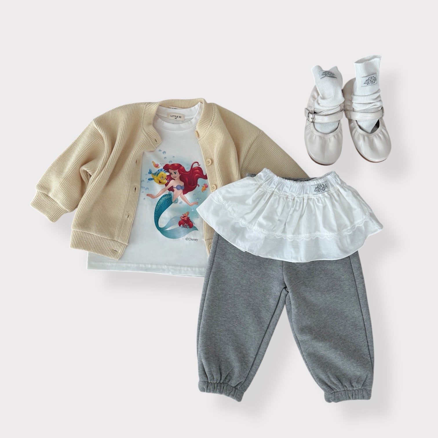 Toddler SP26 Ariel Long Sleeve Top (1 - 7y) - White - AT NOON STORE