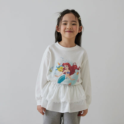 Toddler SP26 Ariel Long Sleeve Top (1 - 7y) - White - AT NOON STORE
