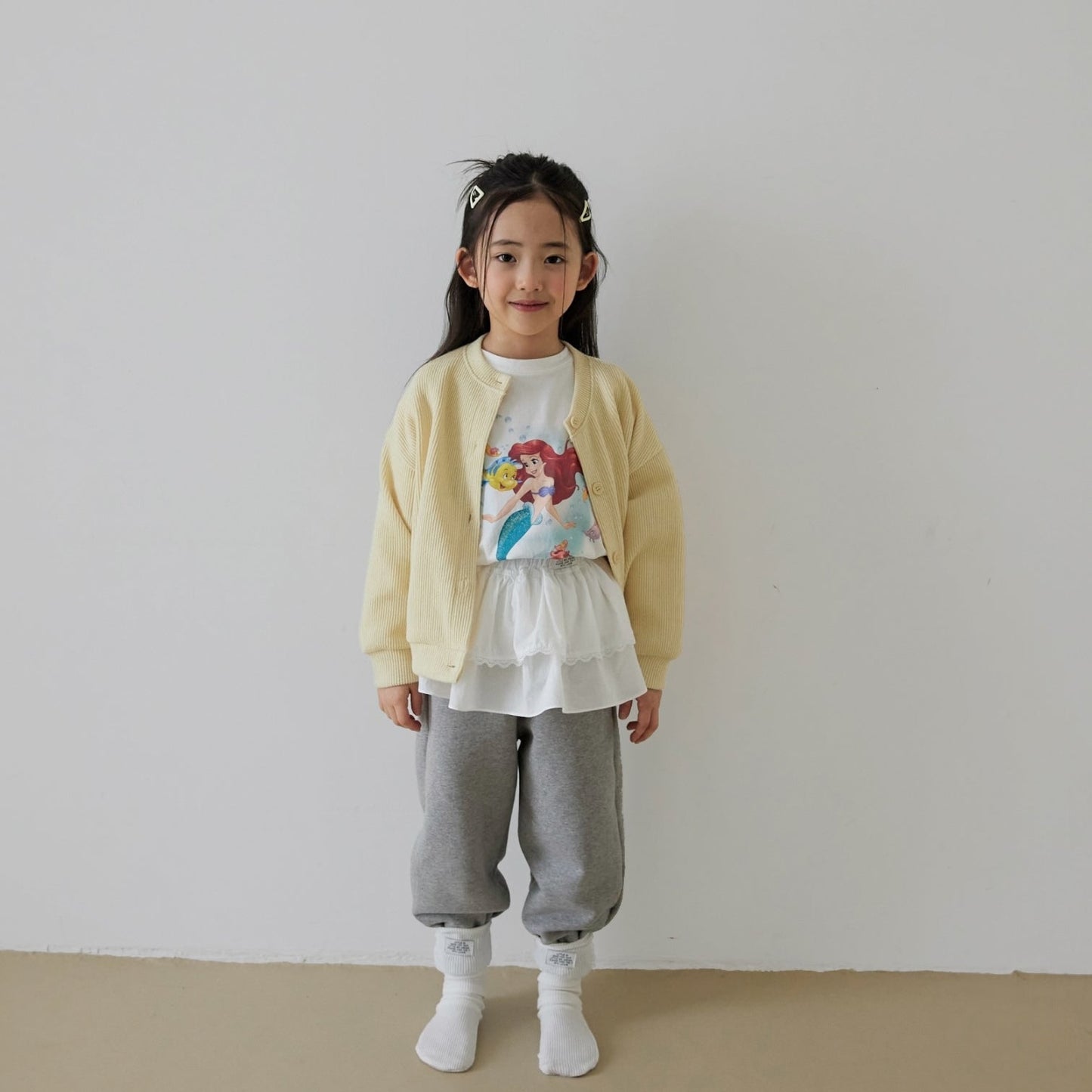 Toddler SP26 Ariel Long Sleeve Top (1 - 7y) - White - AT NOON STORE