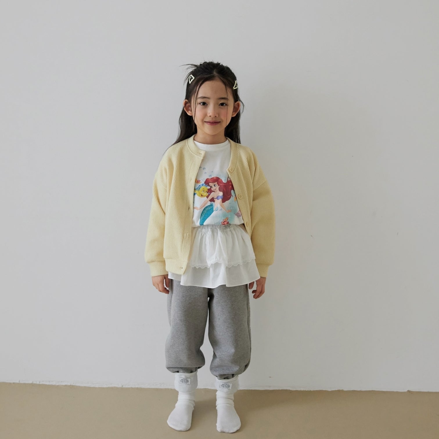 Toddler SP26 Ariel Long Sleeve Top (1 - 7y) - White - AT NOON STORE