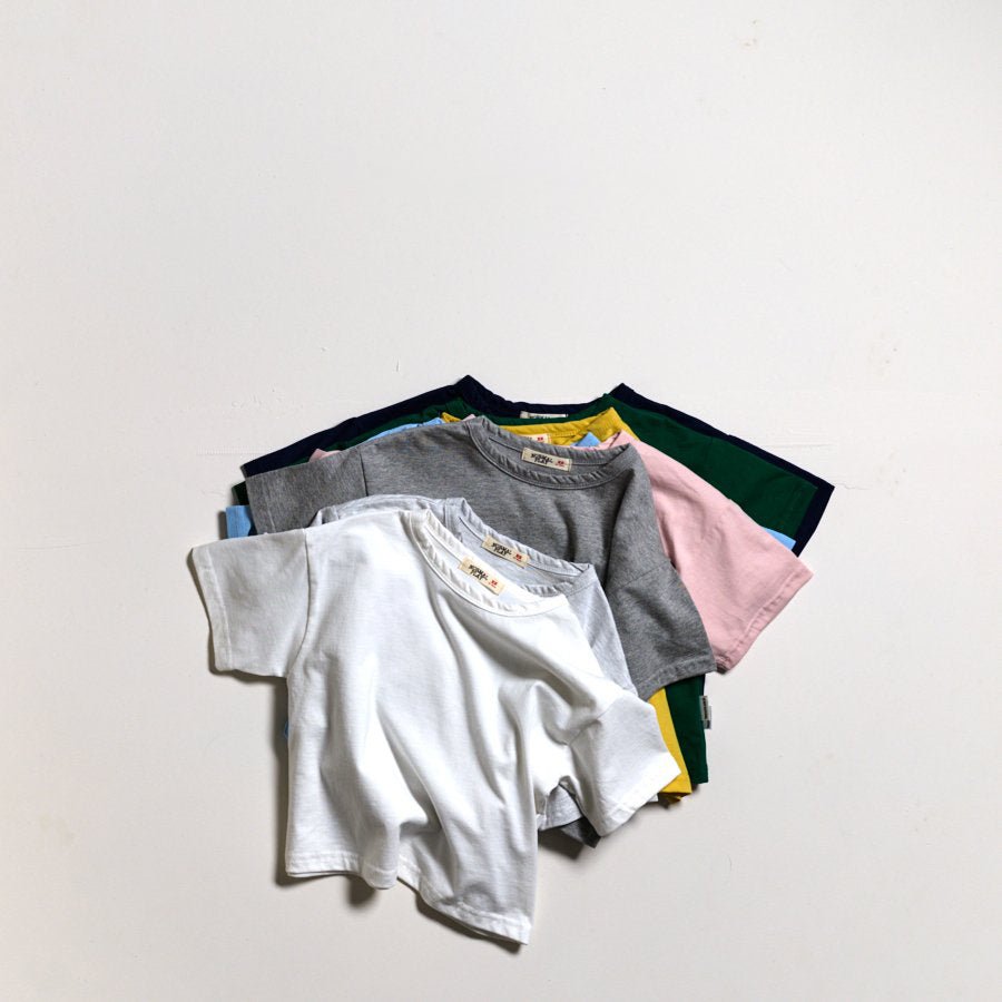 Toddler SP26 Basic Short Sleeve Top (10m - 6y) - 8 Colors kids outfit