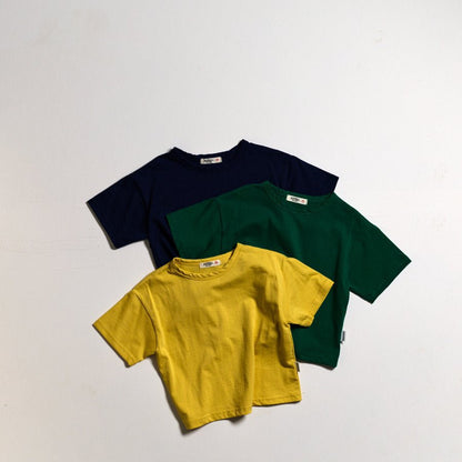 Toddler SP26 Basic Short Sleeve Top (10m - 6y) - 8 Colors kids outfit