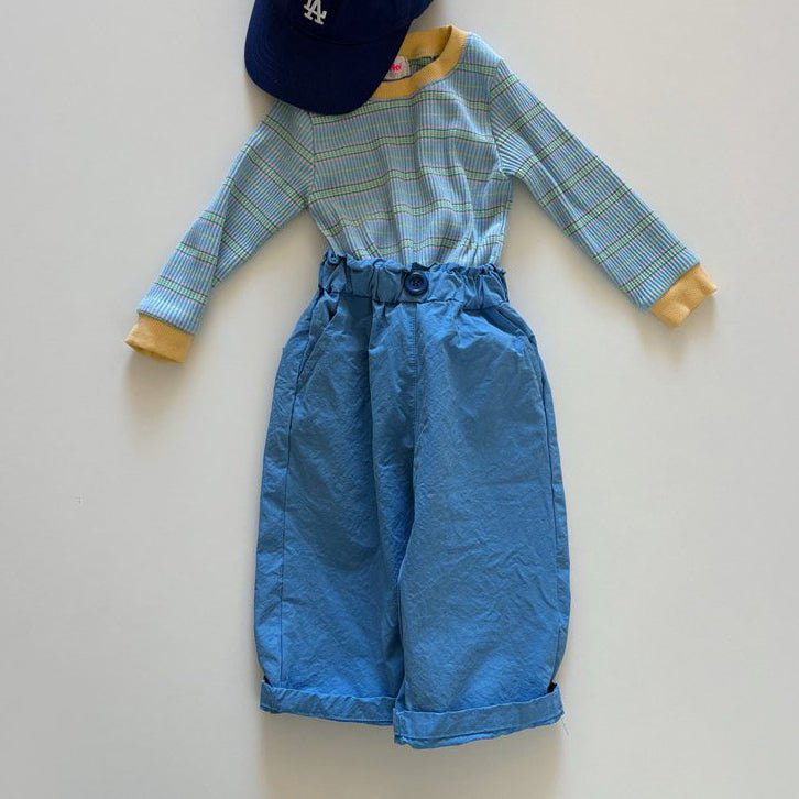 Toddler SP26 Button Pull - On Pants (1 - 6y) - Blue - AT NOON STORE