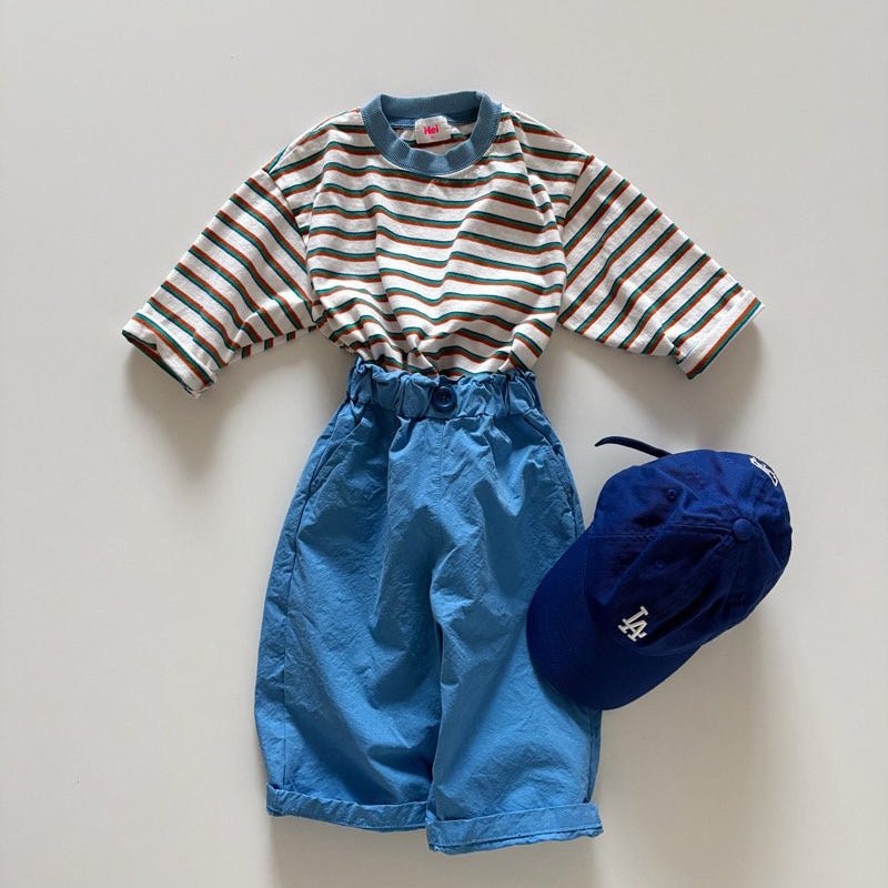 Toddler SP26 Button Pull - On Pants (1 - 6y) - Blue - AT NOON STORE