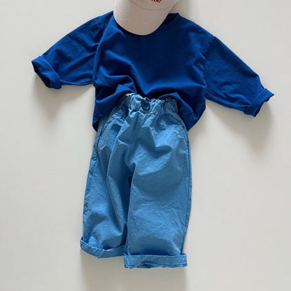 Toddler SP26 Button Pull - On Pants (1 - 6y) - Blue - AT NOON STORE