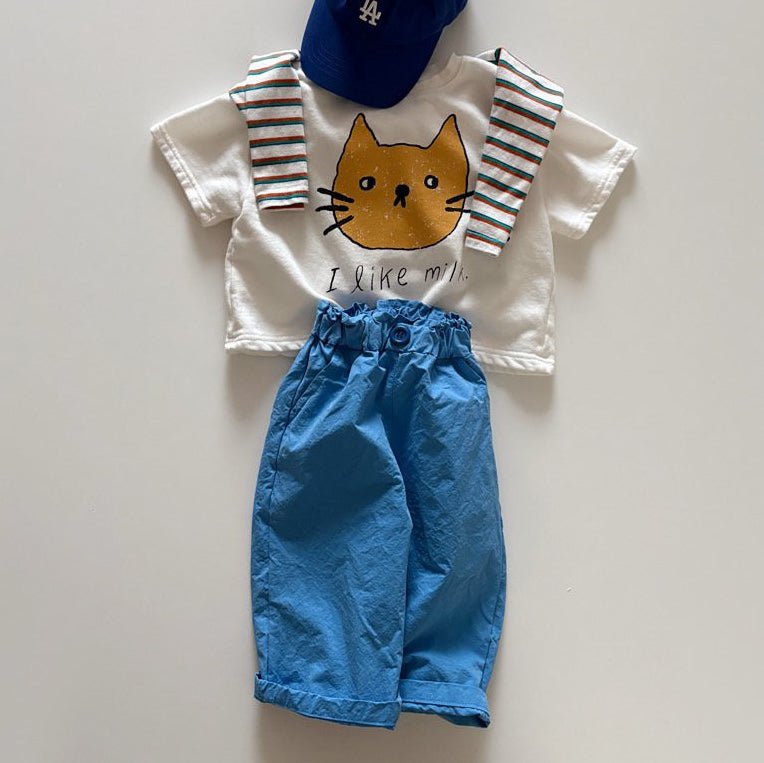 Toddler SP26 Button Pull - On Pants (1 - 6y) - Blue - AT NOON STORE