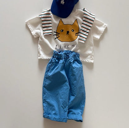 Toddler SP26 Button Pull - On Pants (1 - 6y) - Blue - AT NOON STORE