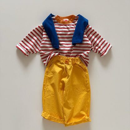 Toddler SP26 Button Pull - On Pants (1 - 6y) - Yellow - AT NOON STORE