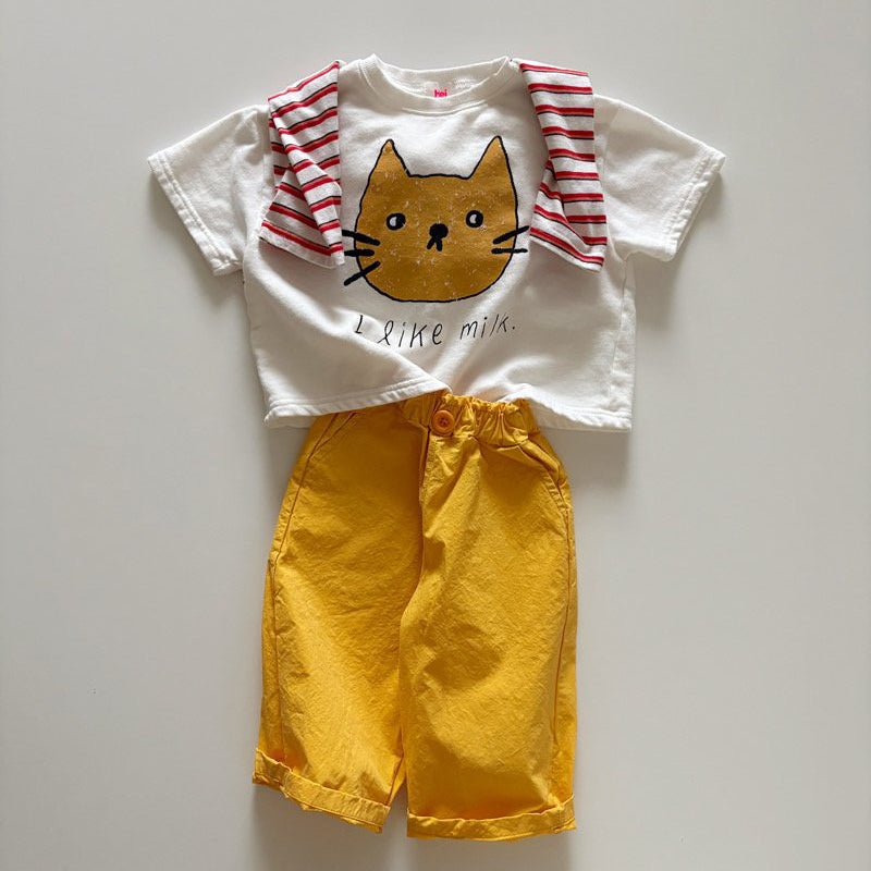 Toddler SP26 Button Pull - On Pants (1 - 6y) - Yellow - AT NOON STORE