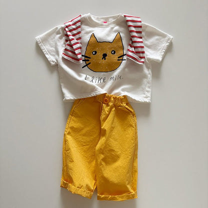 Toddler SP26 Button Pull - On Pants (1 - 6y) - Yellow - AT NOON STORE