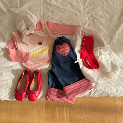Toddler SP26 Cake Knit Cropped Vest Top (2 - 8y) - Pink - AT NOON STORE